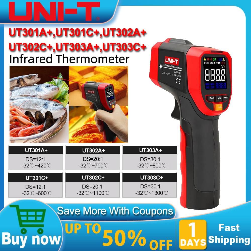 Industrial Laser Temperature - UNI-T UT301A+ UT301C+ Non Contact Infrared