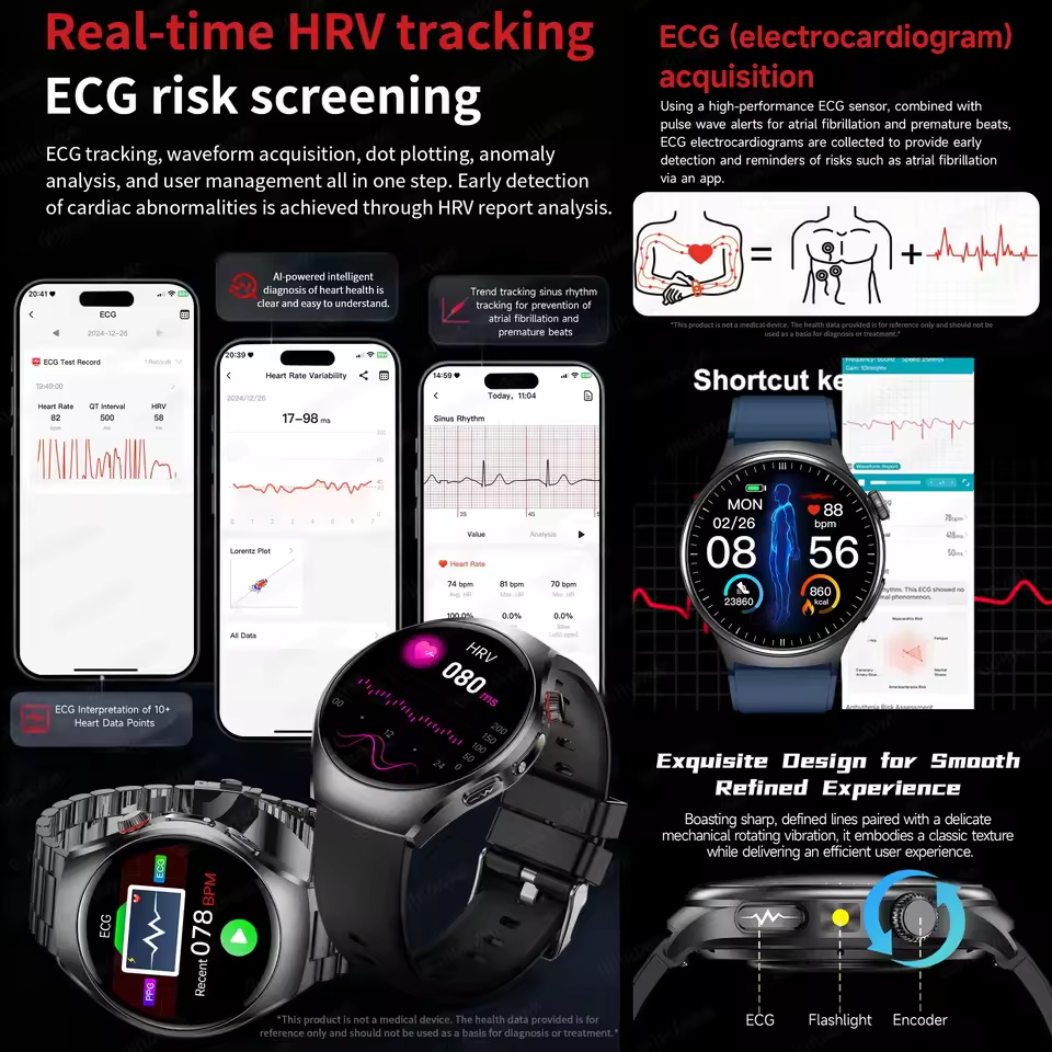 New Accurate ECG Smart Watch B - Industrial Laser Temperature บทวิจารณ์และราคา