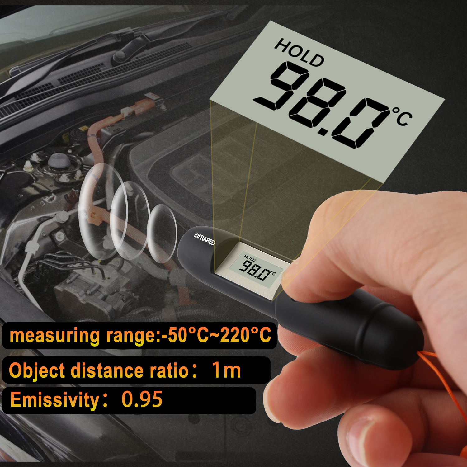 Mini Infrared Thermometer Pen  - Industrial Laser Temperature บทวิจารณ์และราคา