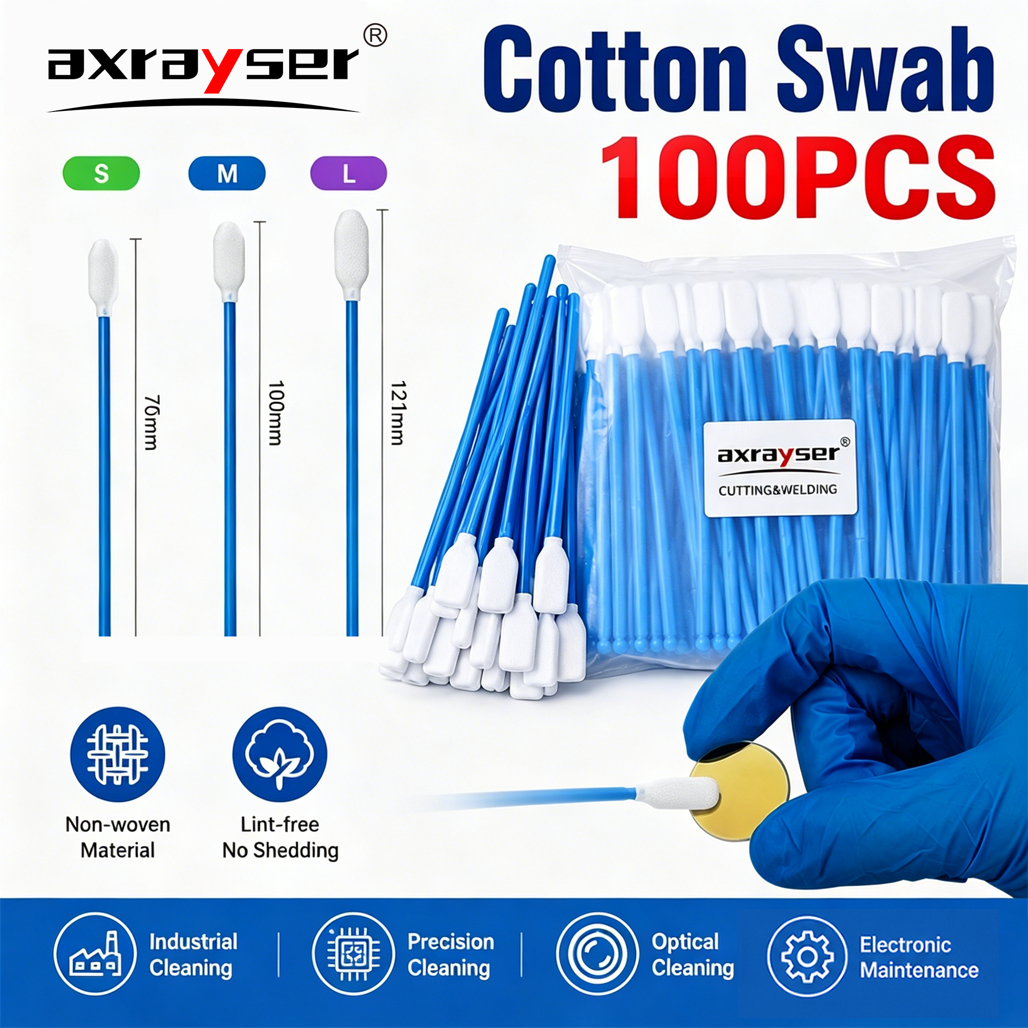 100PCS Cotton Swab Industrial  - Industrial Laser Cleaning บทวิจารณ์และราคา
