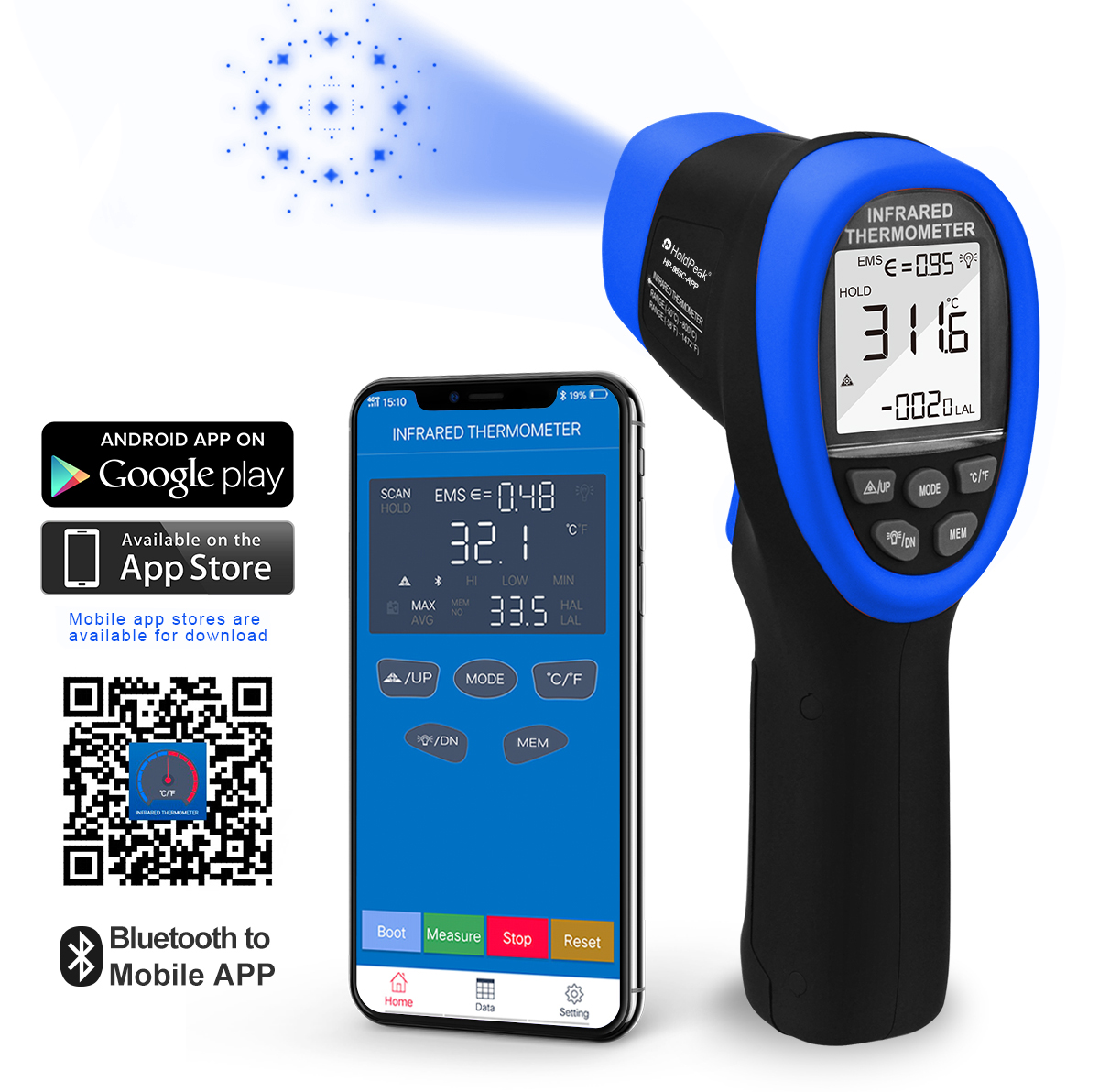 HoldPeak IR Thermometer Gun -5 - Industrial Laser Temperature บทวิจารณ์และราคา