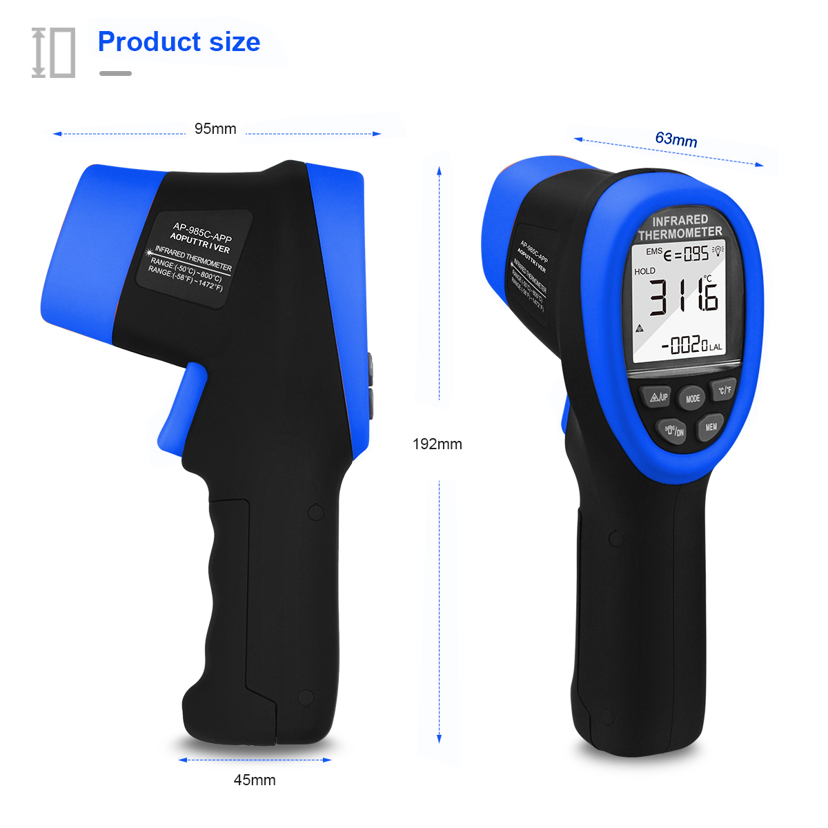 HoldPeak IR Thermometer Gun -5 - Industrial Laser Temperature บทวิจารณ์และราคา