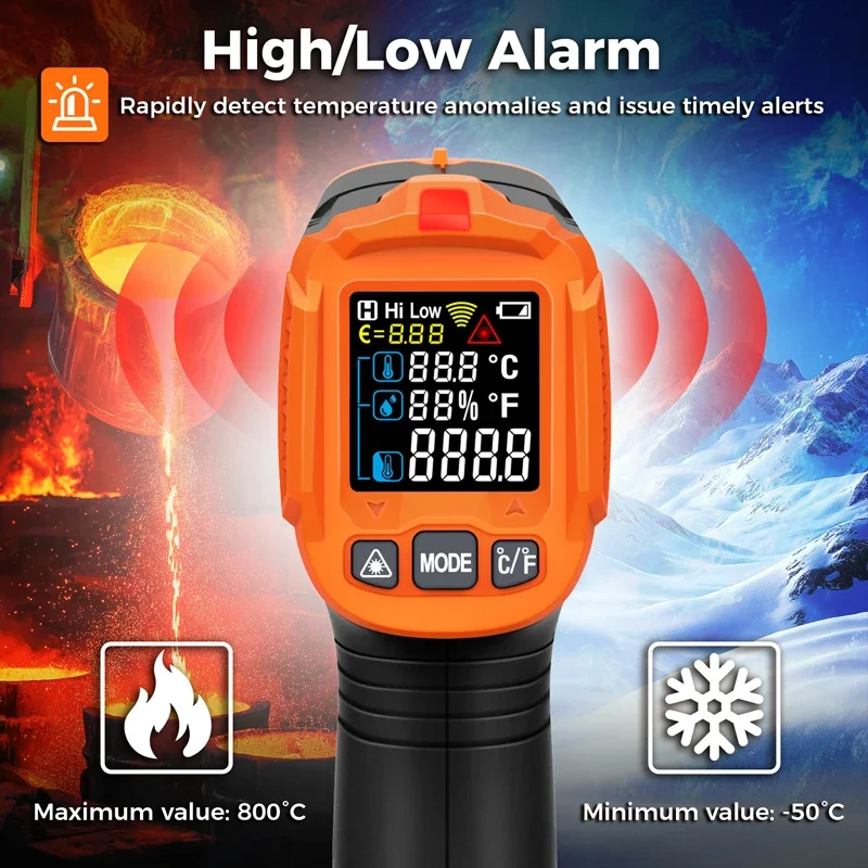 -50~380C Infrared Thermometer  - Industrial Laser Temperature บทวิจารณ์และราคา