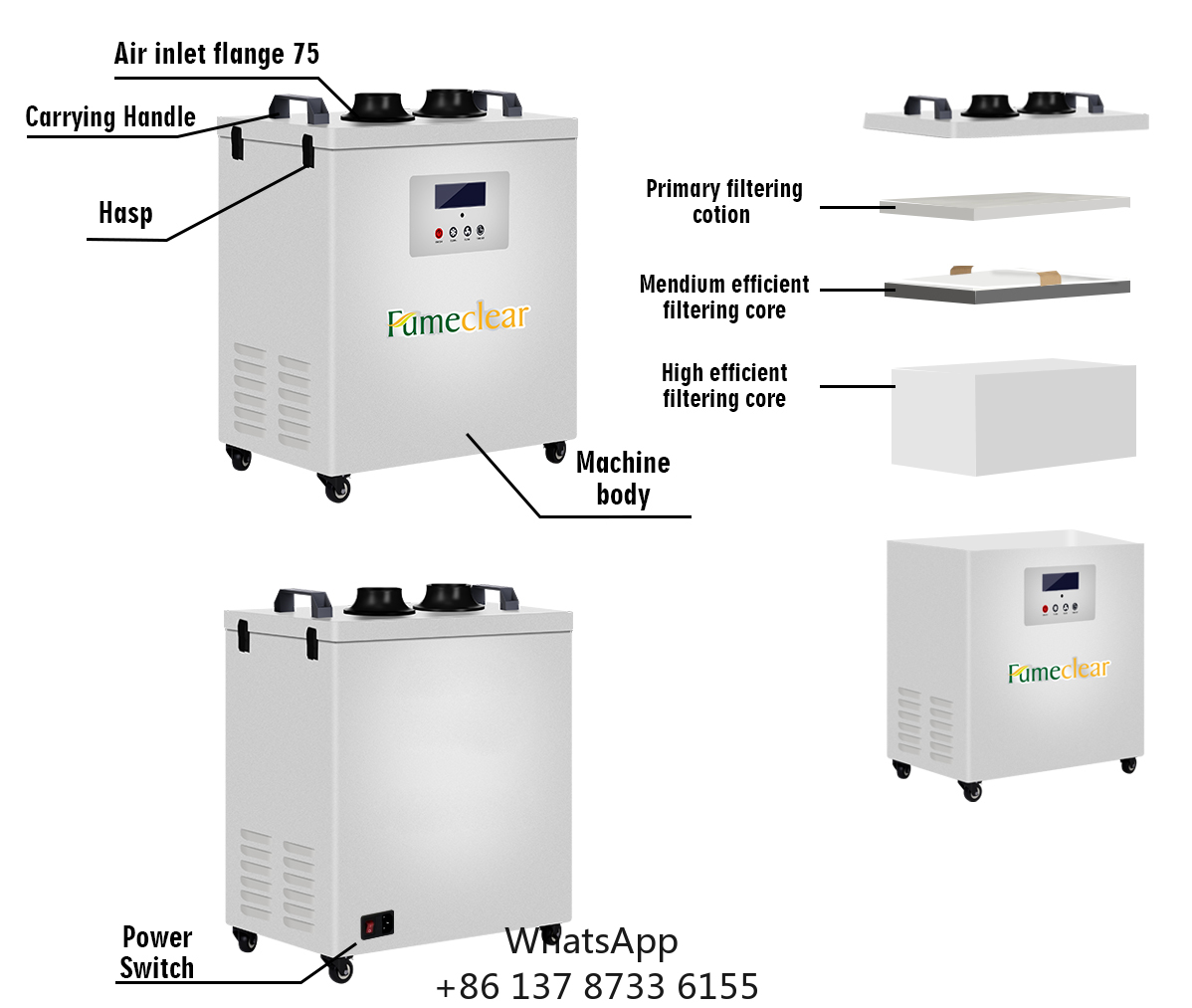 CE Approved Portable Fume Extr - Industrial Laser Fume Extractor บทวิจารณ์และราคา
